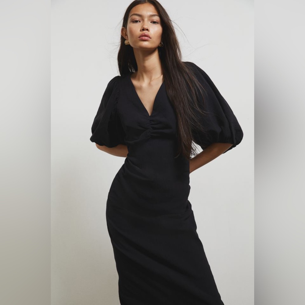 Balloon-Sleeved Dress (XL)